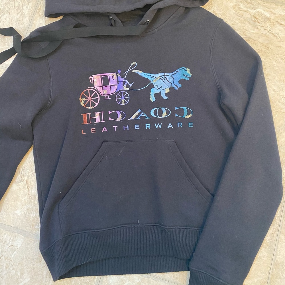 COACH🤩Mirrored Rexy & Carriage Satin Stitch Sweatshirt, XS - Picture 8 of 10